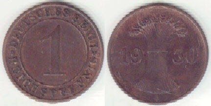 1930 A Germany 1 Reichspfennig A008245